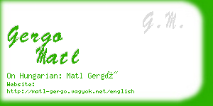 gergo matl business card